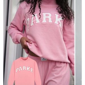 PARKE SOLD OUT PINK Heritage Varsity Mock Neck